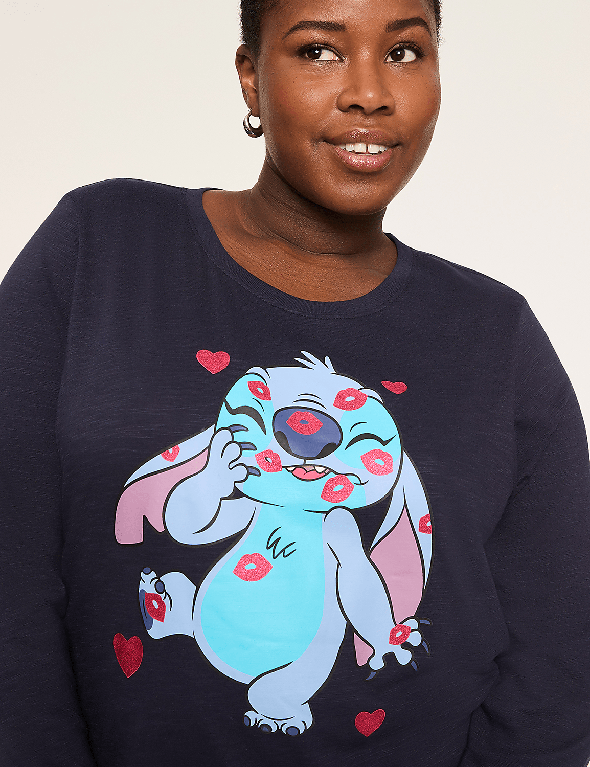 Glitter Stitch Long-Sleeve Graphic Tee Product Image 4