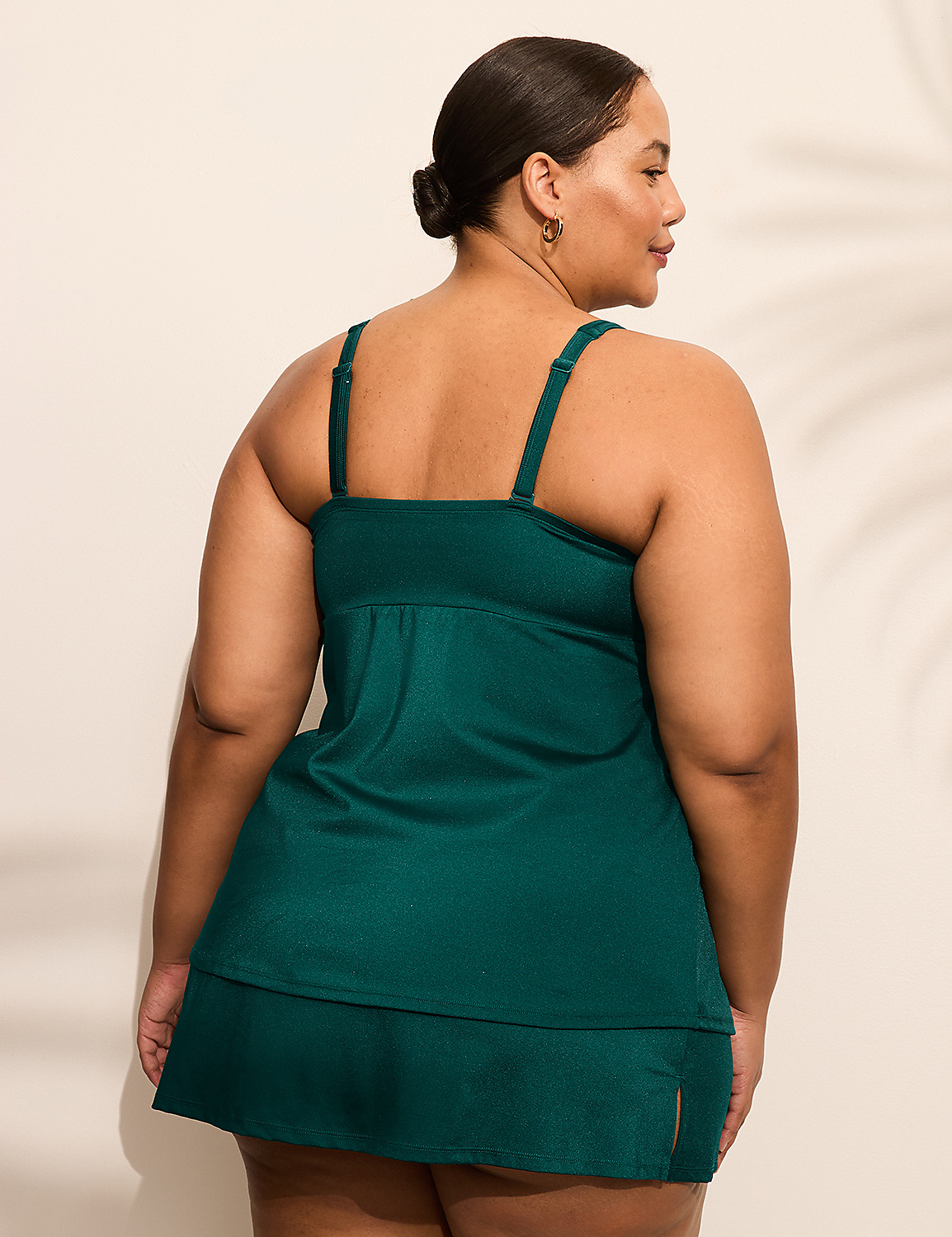 No-Wire Shimmer Three-Tier Tankini Top Product Image 2