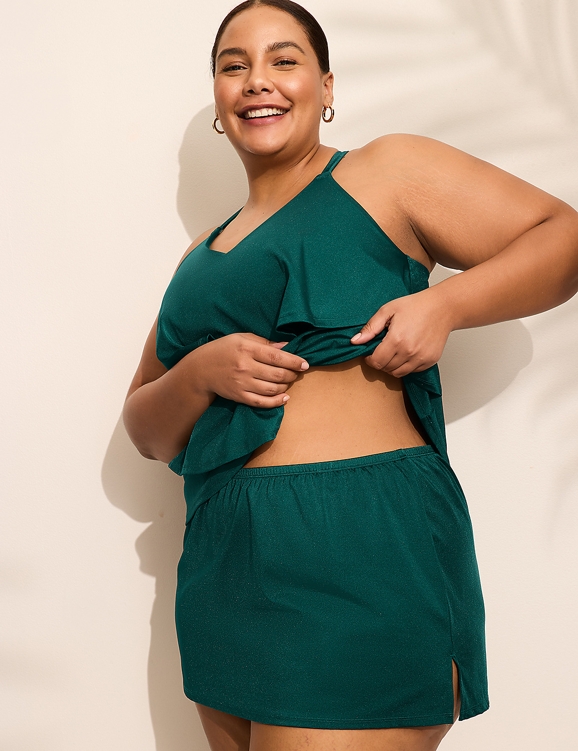 Shimmer Slitted Swim Skirt Product Image 7