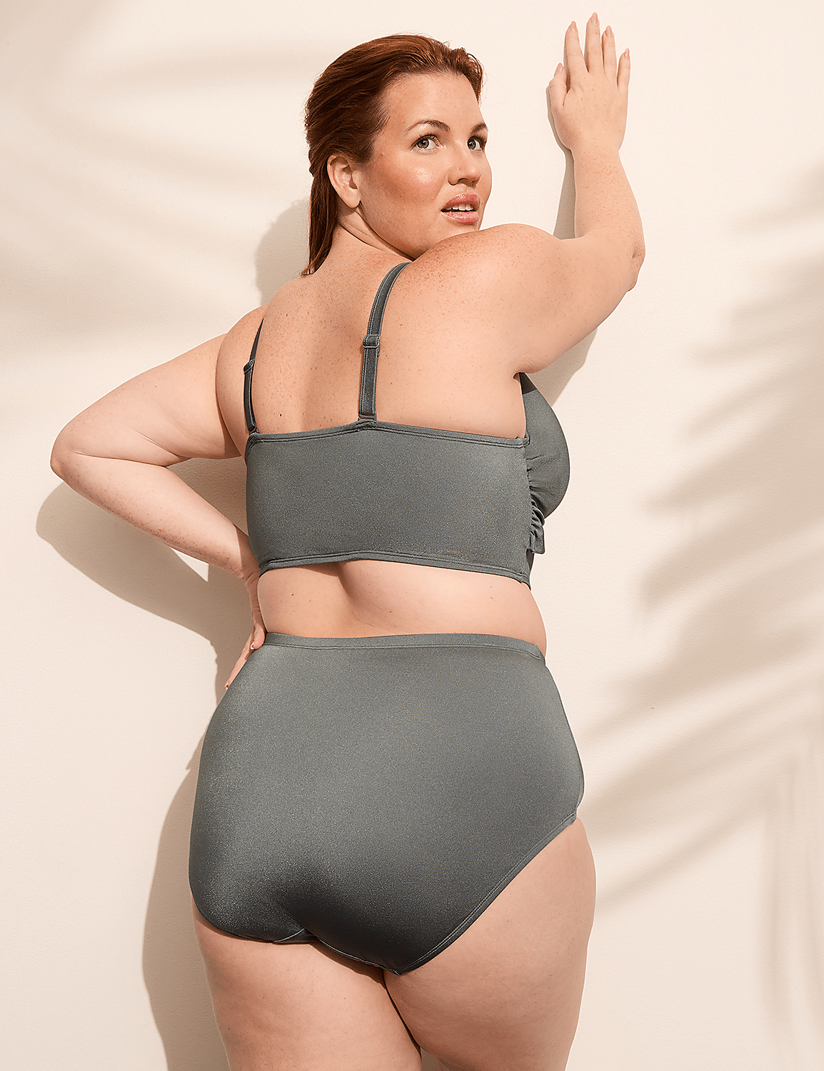 Underwire Shimmer Wrap-Front Bikini Top Product Image 2