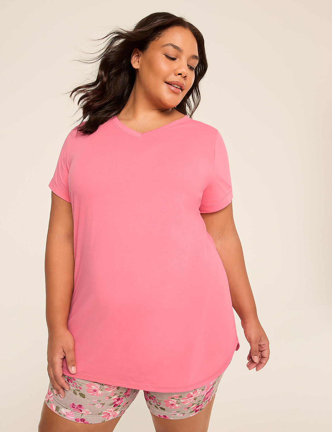 Comfy Cotton Tunic Tee & Bike Short PJ Set Product Image 1