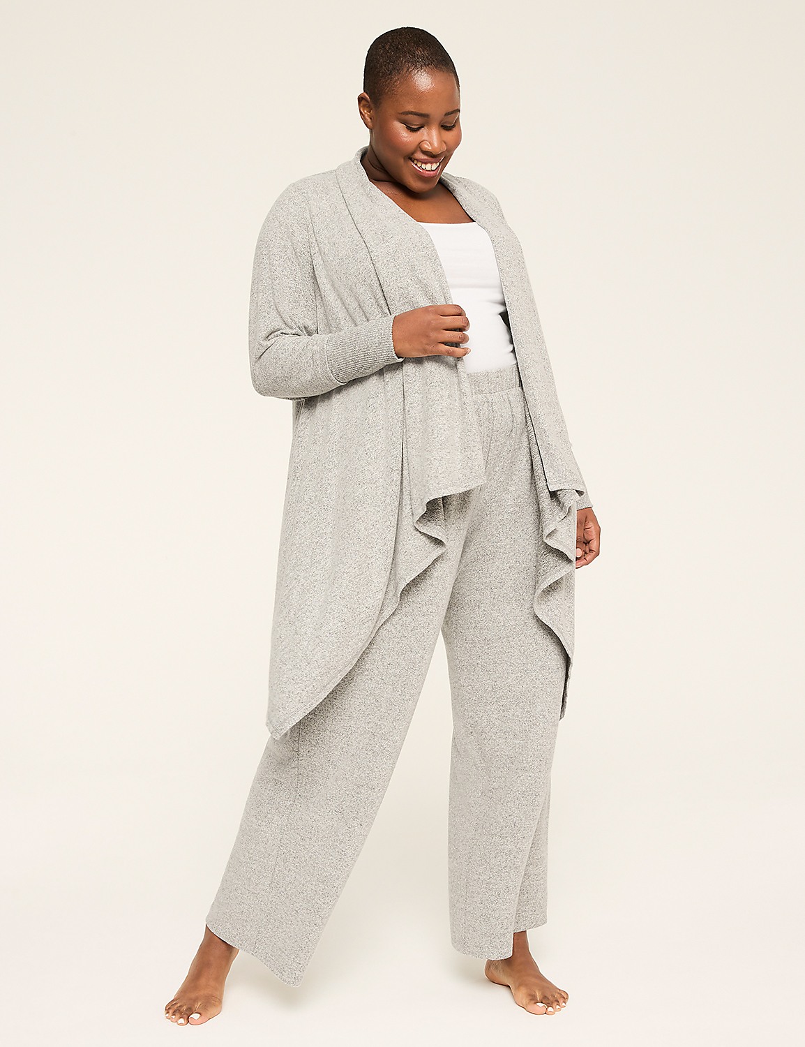 Brushed Hacci Sharkbite Cardigan Product Image 1