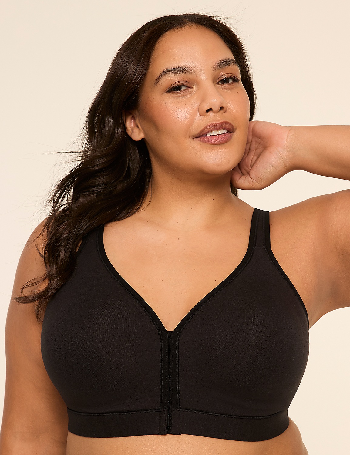 Cotton Lightly Lined Front-Close No-Wire Bra Product Image 1