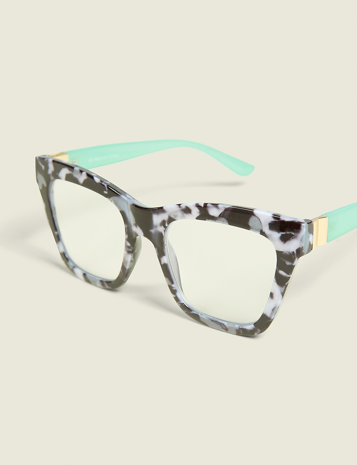 Grey Tortoiseshell Print & Mint Cateye Reading Glasses Product Image 1