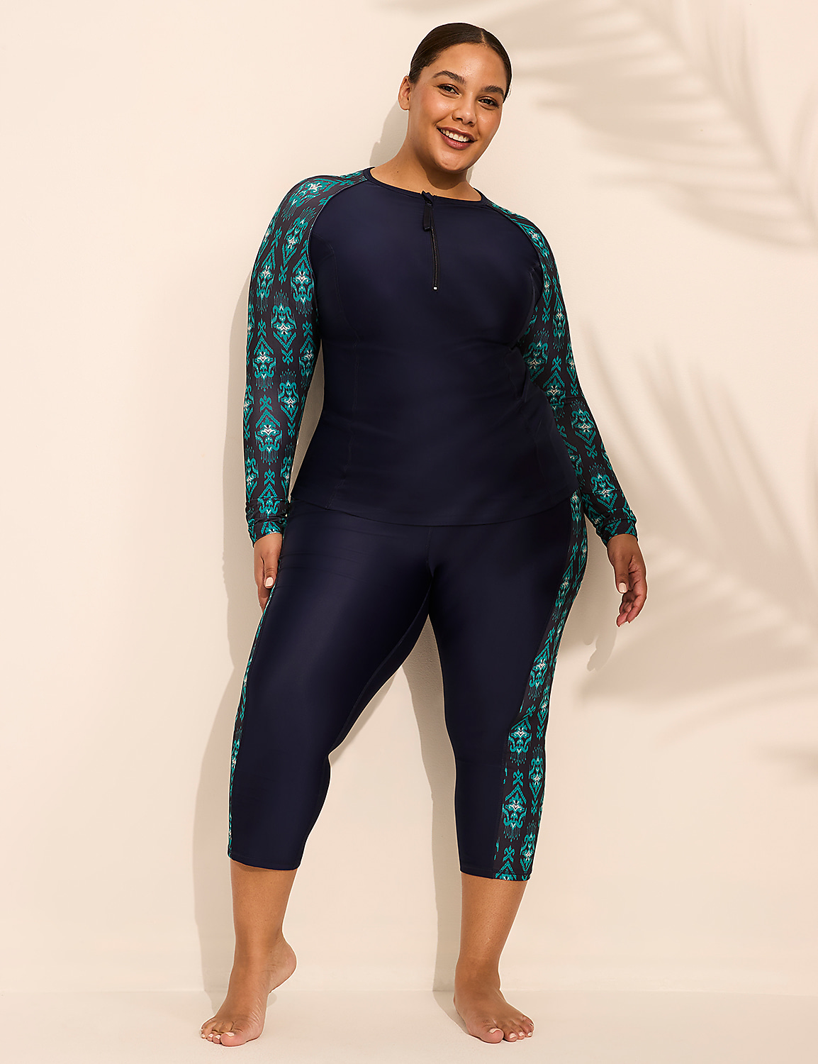 Quarter Zip Long-Sleeve Swim Rash Guard Product Image 1