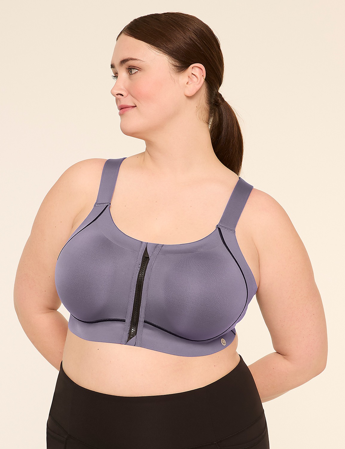 Cacique Max Support High-Impact Zip-Front Underwire Sports Bra Product Image 1