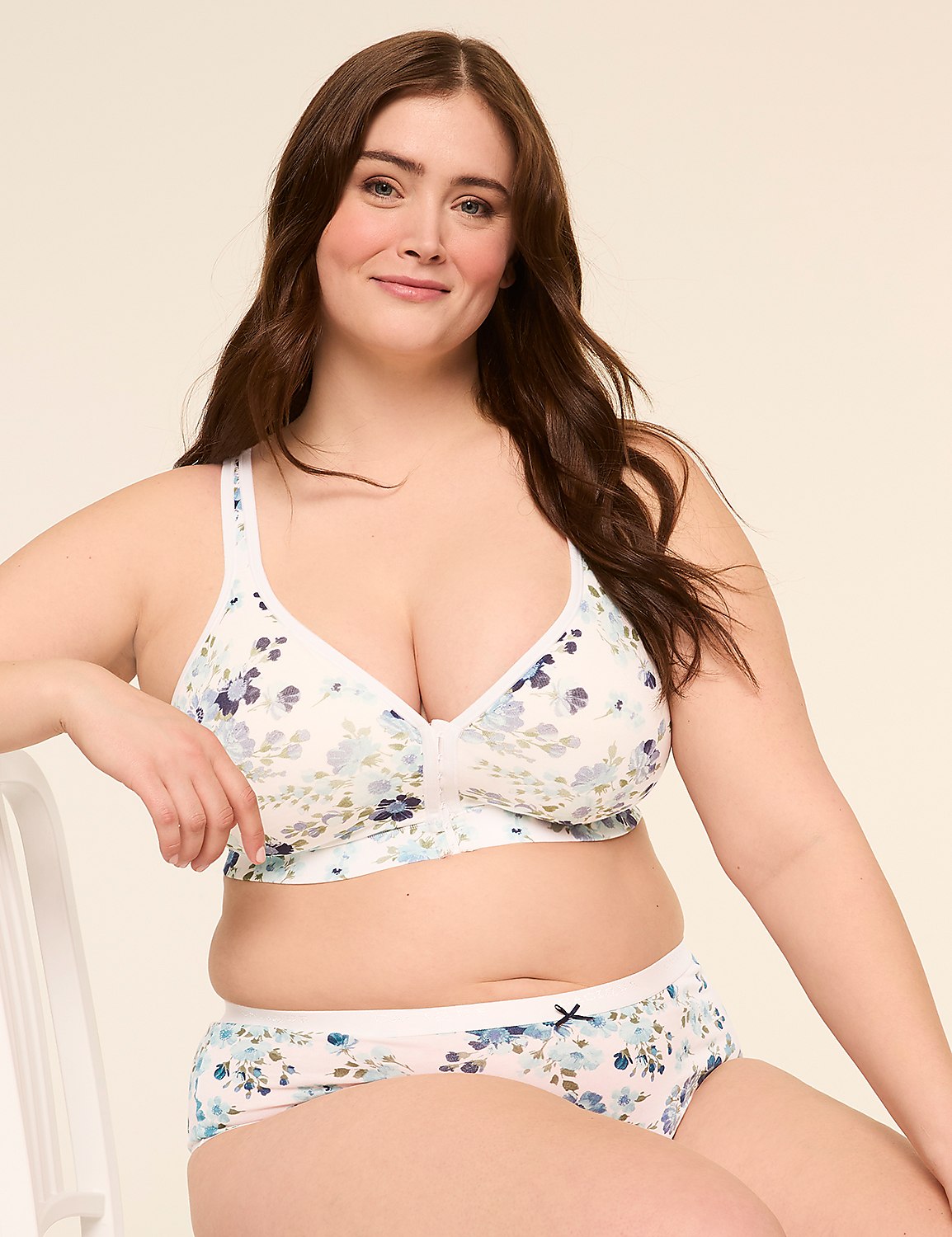 Cotton Lightly Lined Front-Close No-Wire Bra Product Image 1