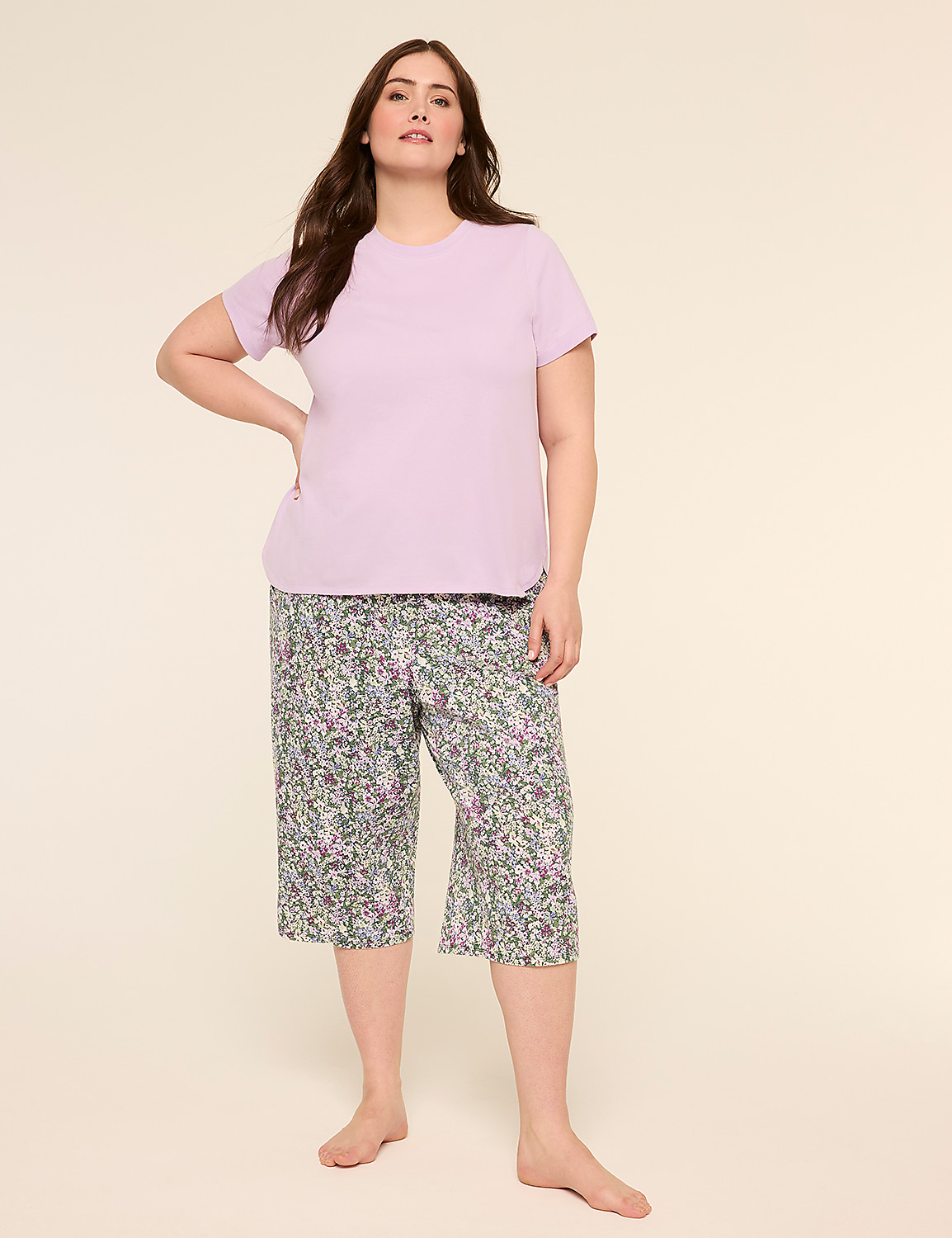 Comfy Cotton Tee & Crop Pant PJ Set Product Image 1