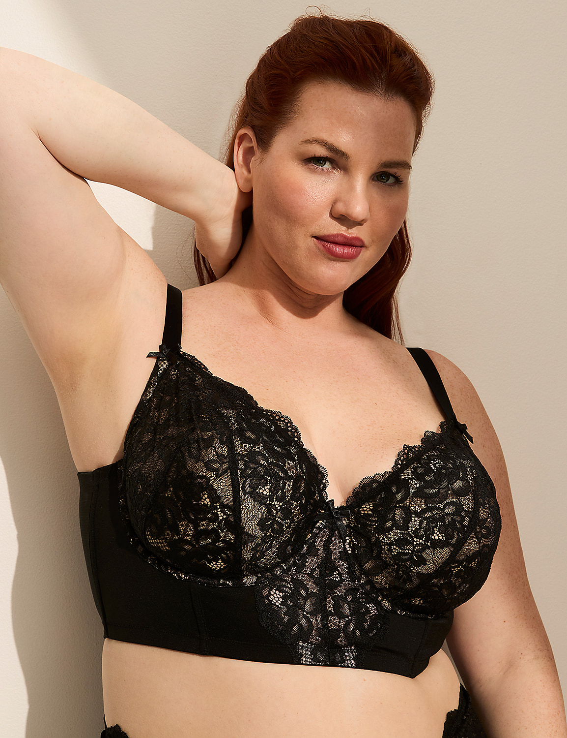 Lace French Longline Balconette Bra Product Image 1
