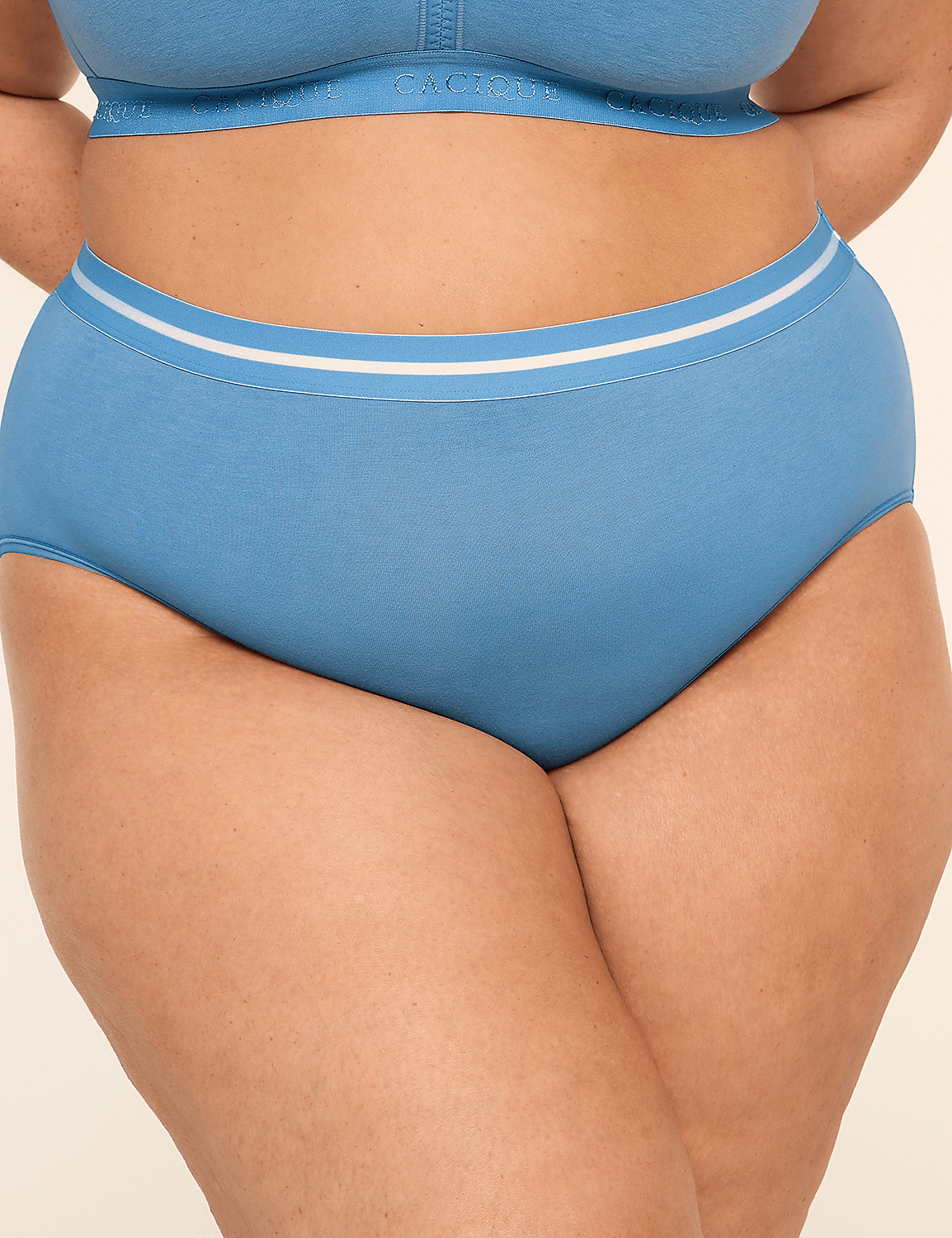 Cotton High-Leg Brief Panty With Wide Waistband Product Image 1