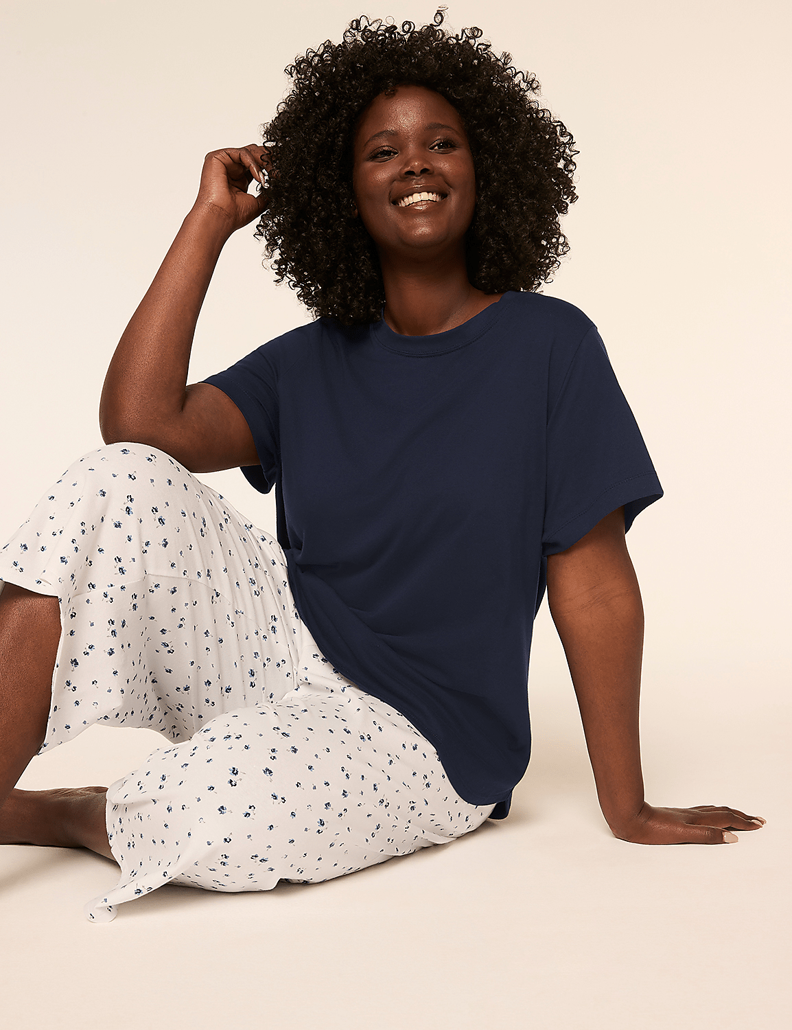 Comfy Cotton Tee & Crop Pant PJ Set Product Image 1
