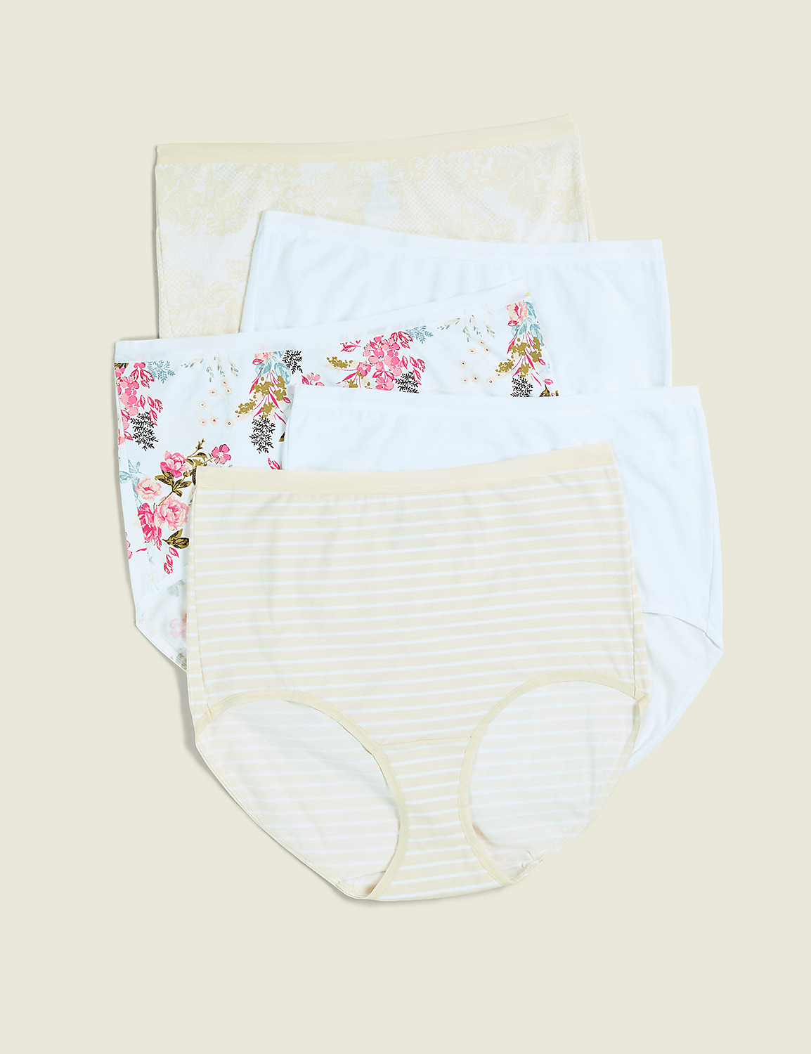 Cotton High-Waist Brief Panty - 5-Pack Product Image 1