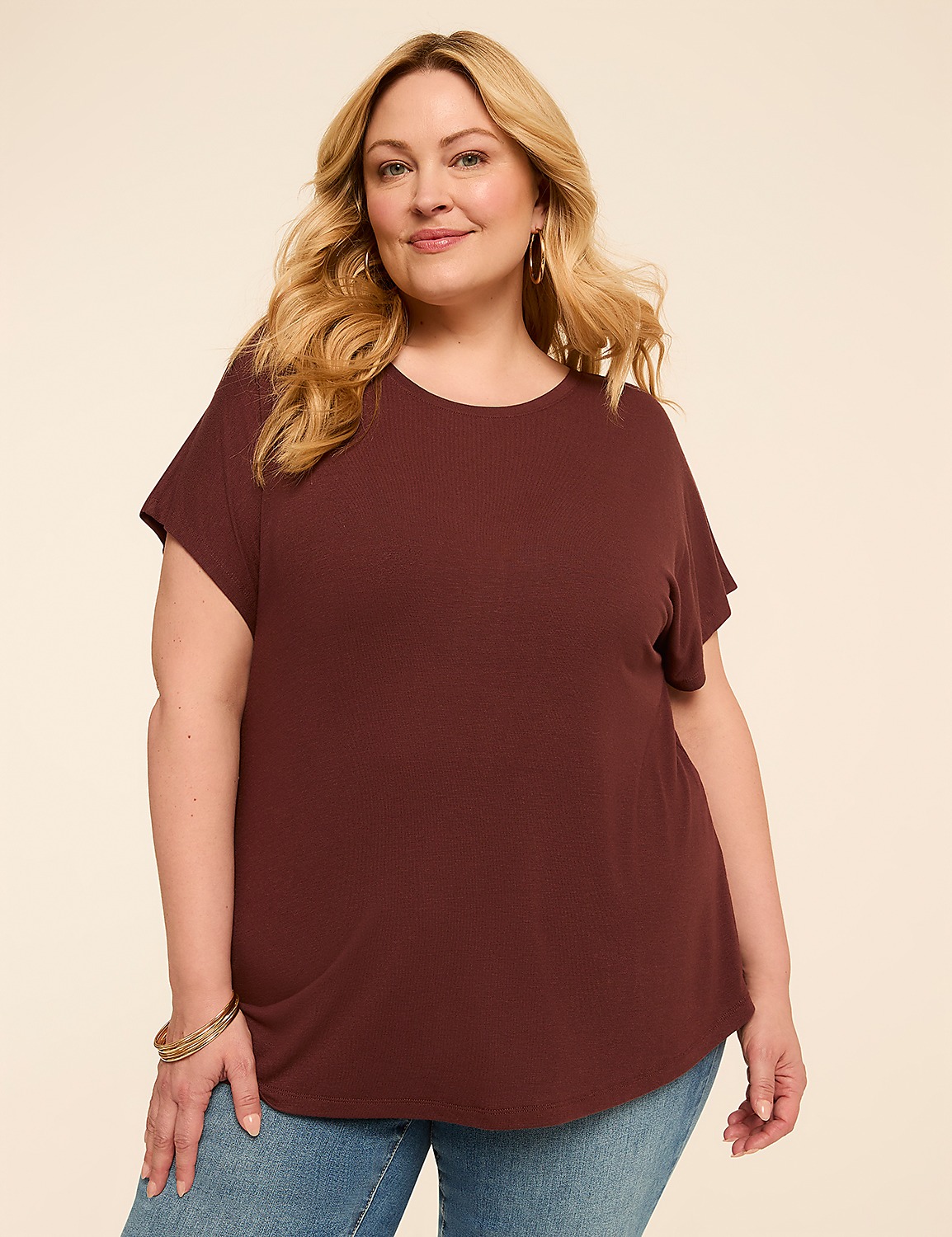 EveryWear Brushed Crew-Neck Tee Product Image 1