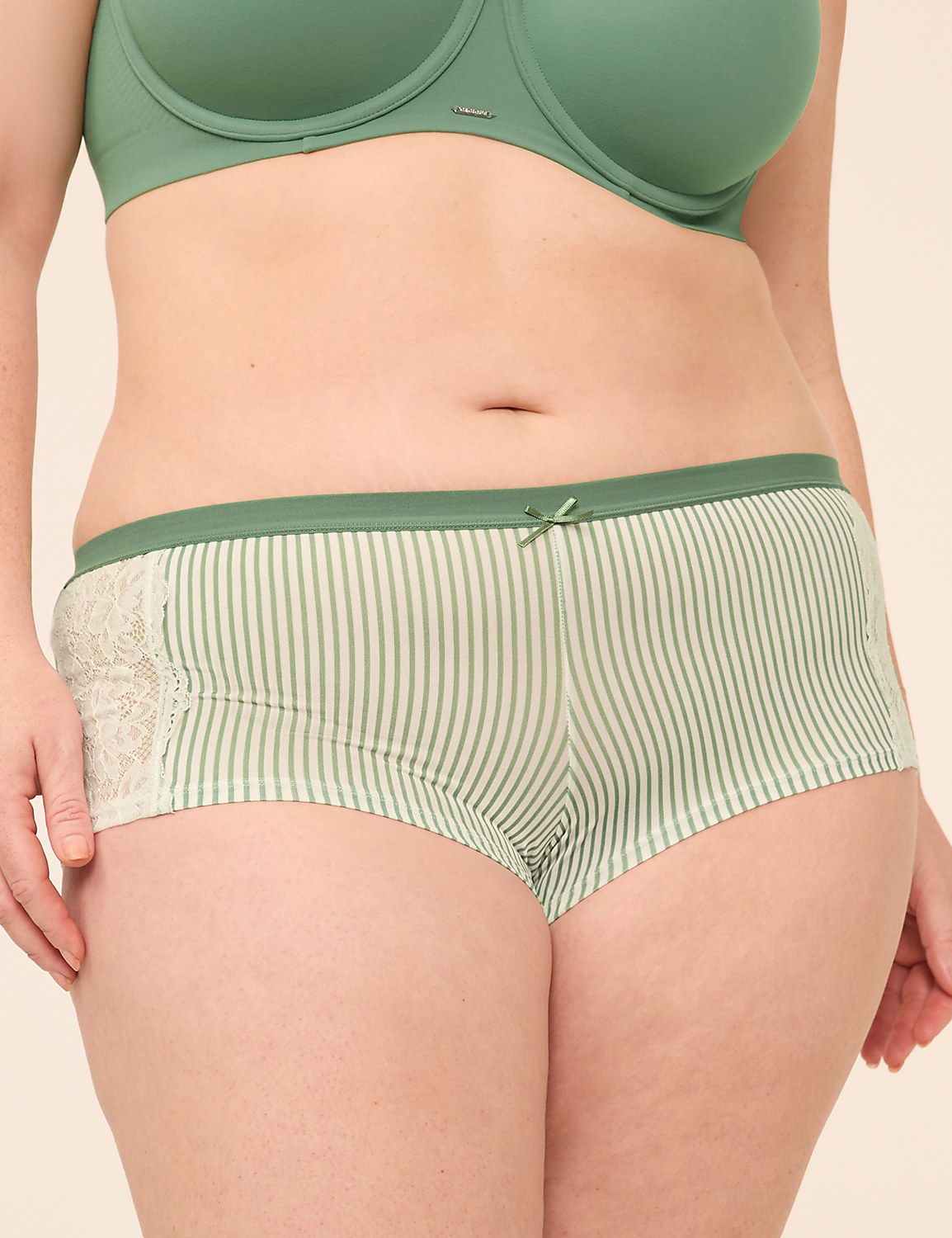 No-Show Boyshort Panty With Lined Lace Trim Product Image 1
