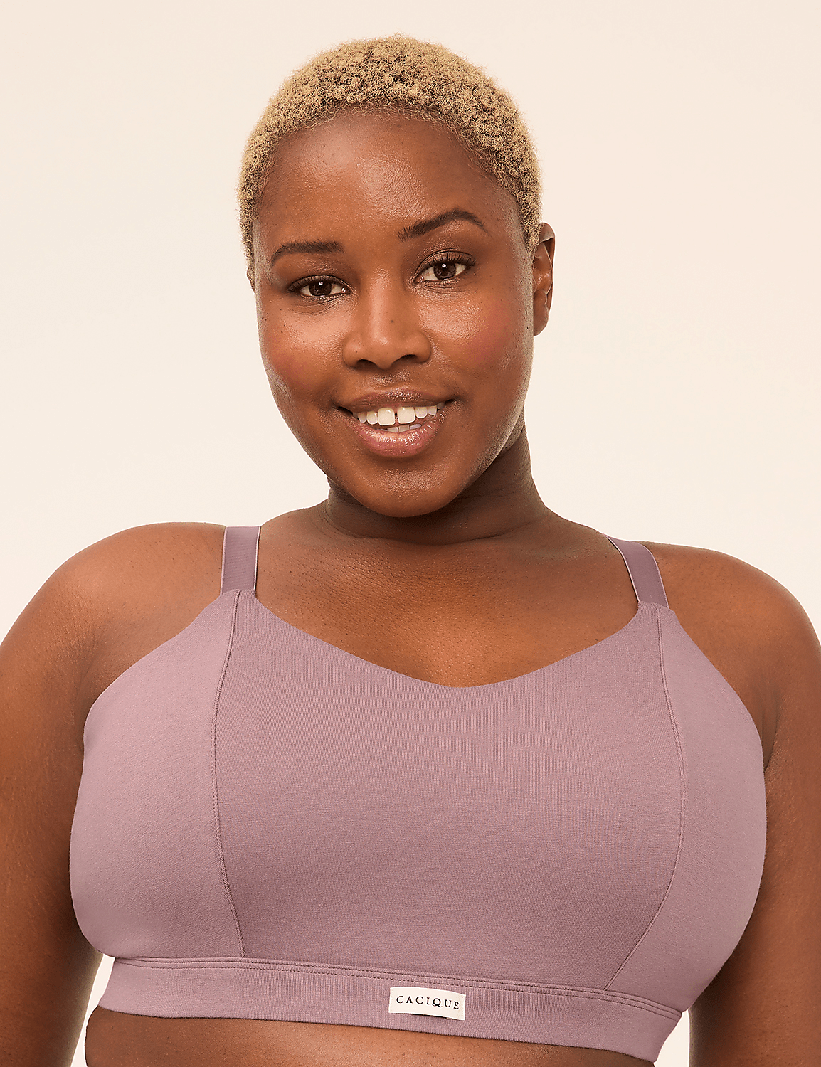 Cotton V-Neck Bralette Product Image 1