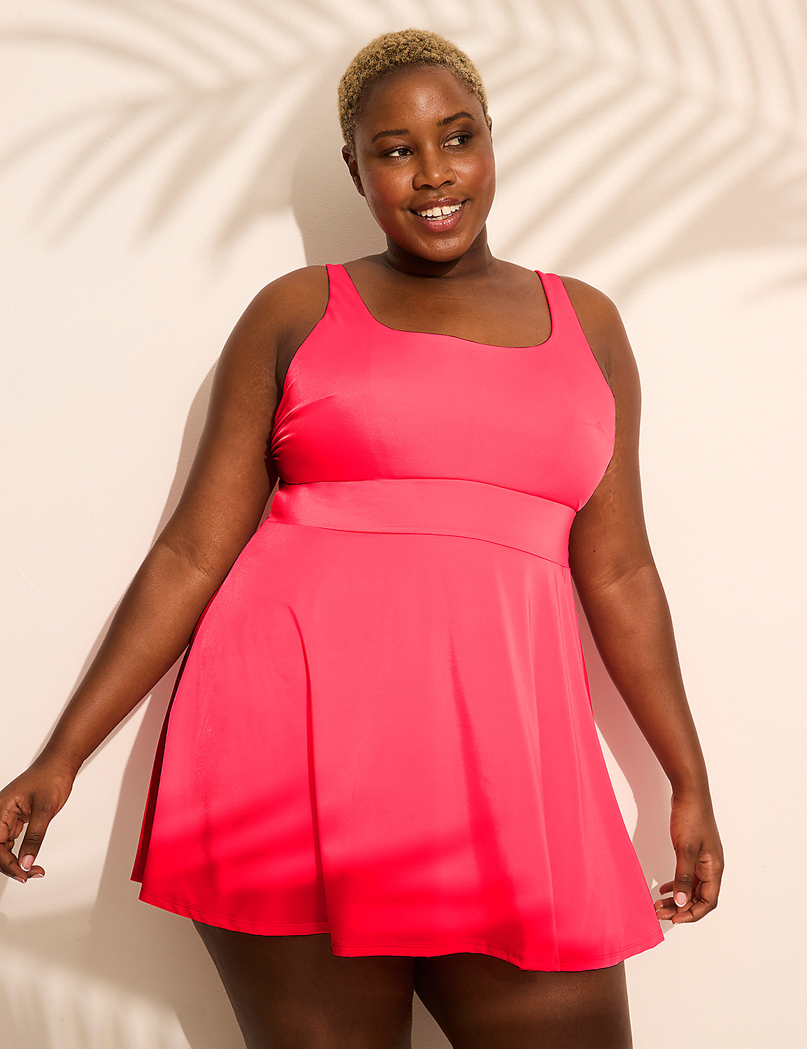 No-Wire Scoop-Neck Swim Dress Product Image 1