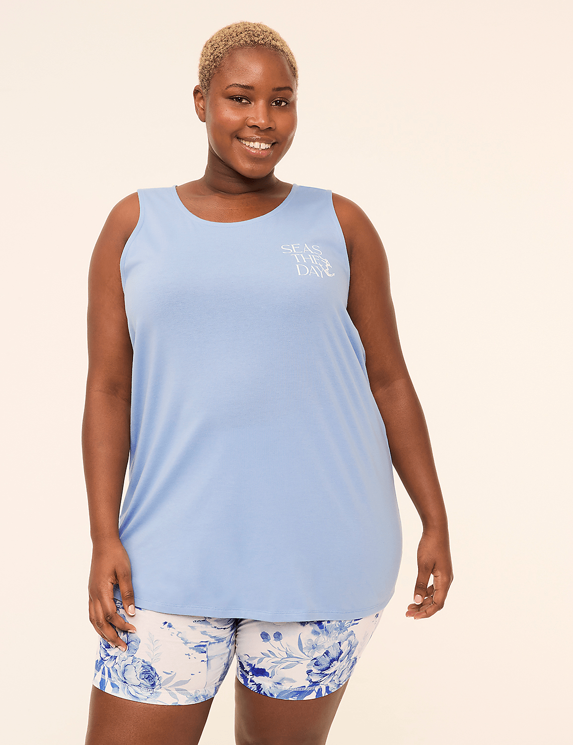 Comfy Cotton Tunic Tank & Bike Short PJ Set Product Image 1