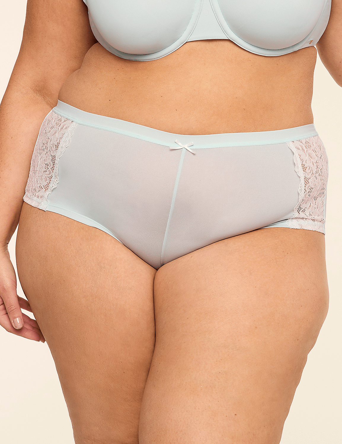 No-Show Lace-Trim Boyshort Panty Product Image 1
