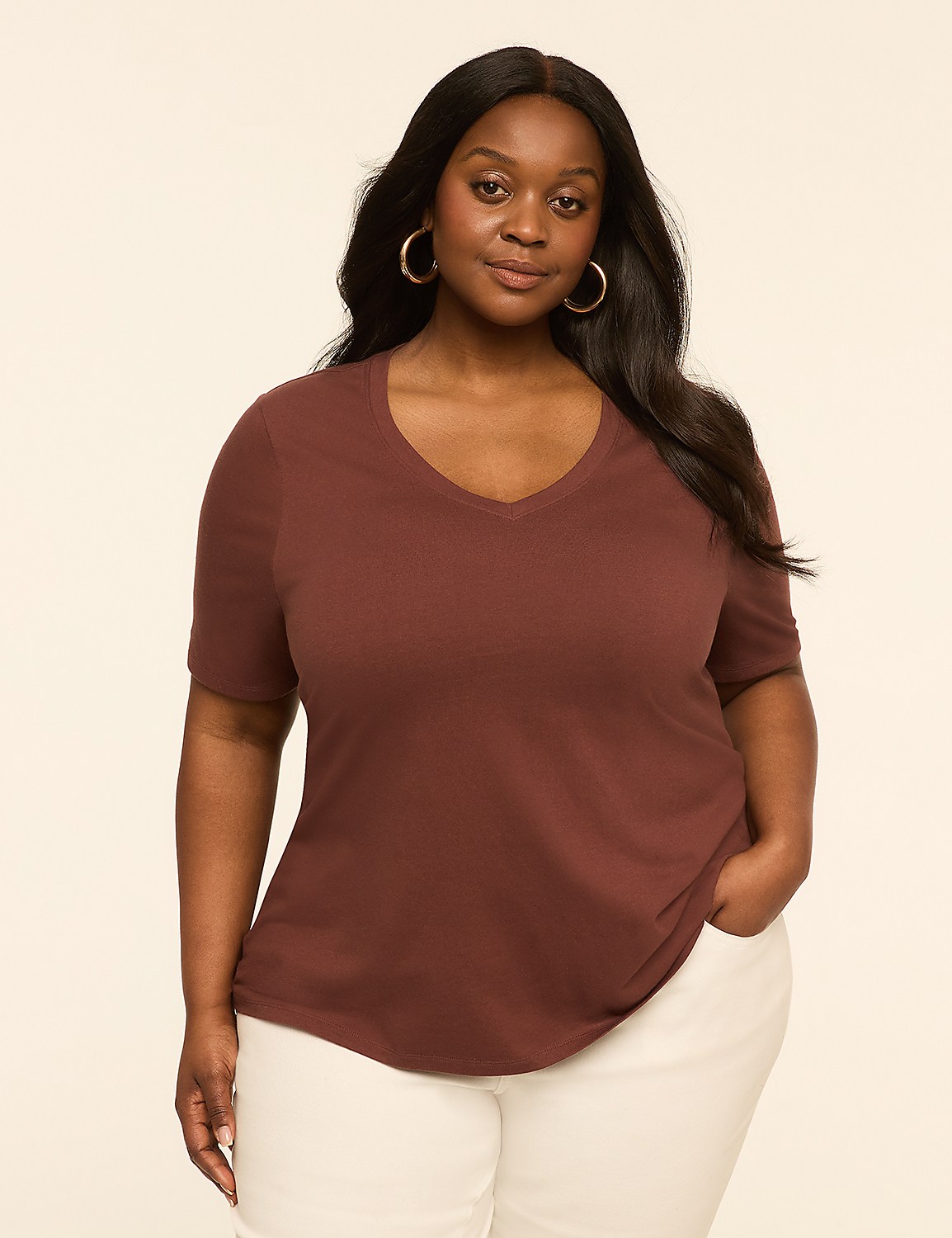 Perfect Sleeve V-Neck Tee Product Image 1