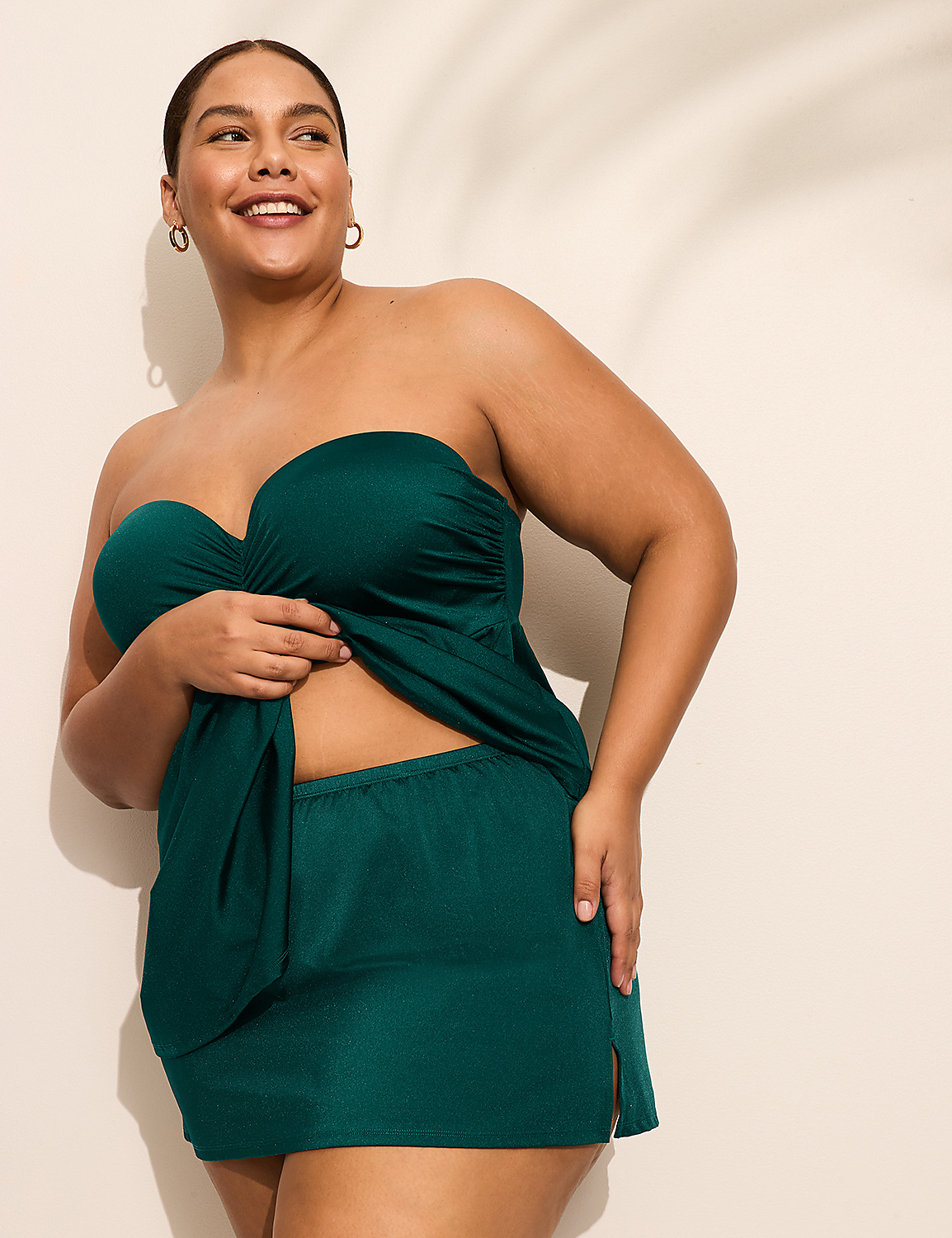 Shimmer Slitted Swim Skirt Product Image 6