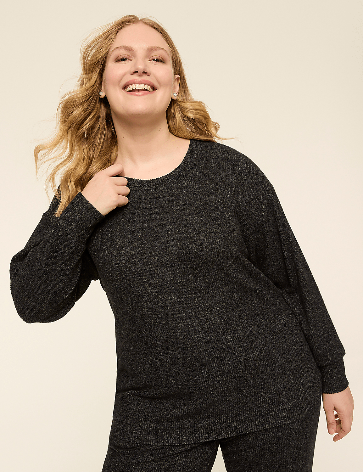 Brushed Hacci Rib Top Product Image 3