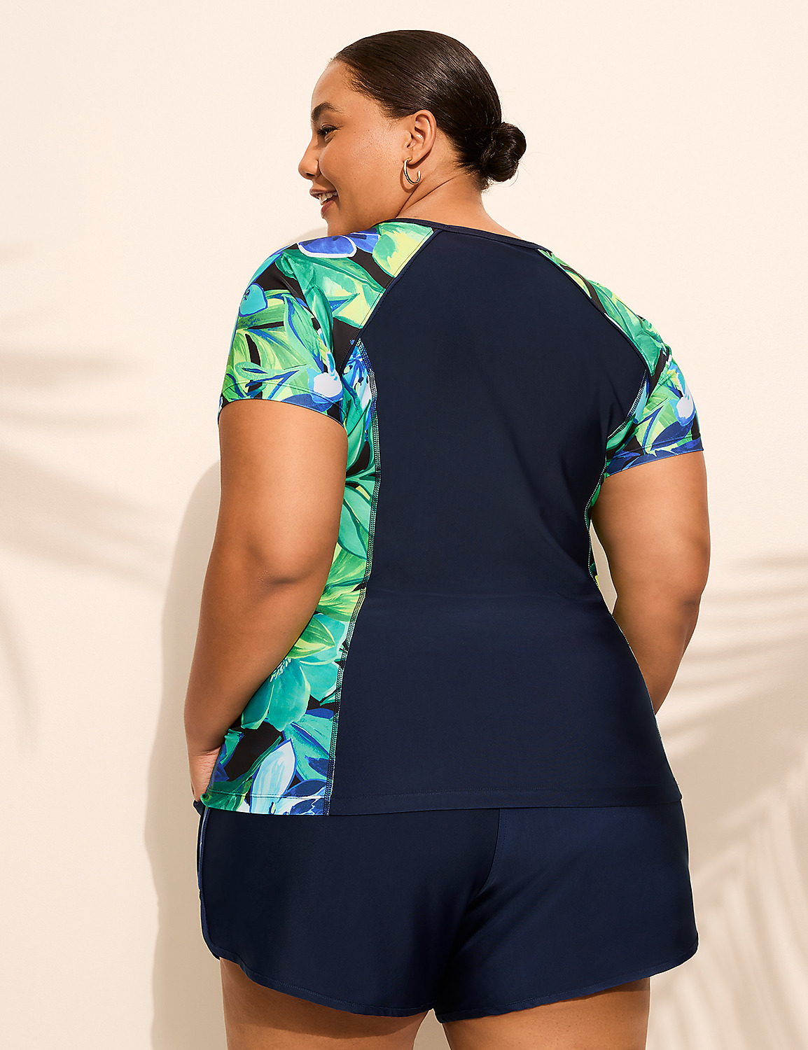 Quarter-Zip Short-Sleeve Rash Guard | LaneBryant