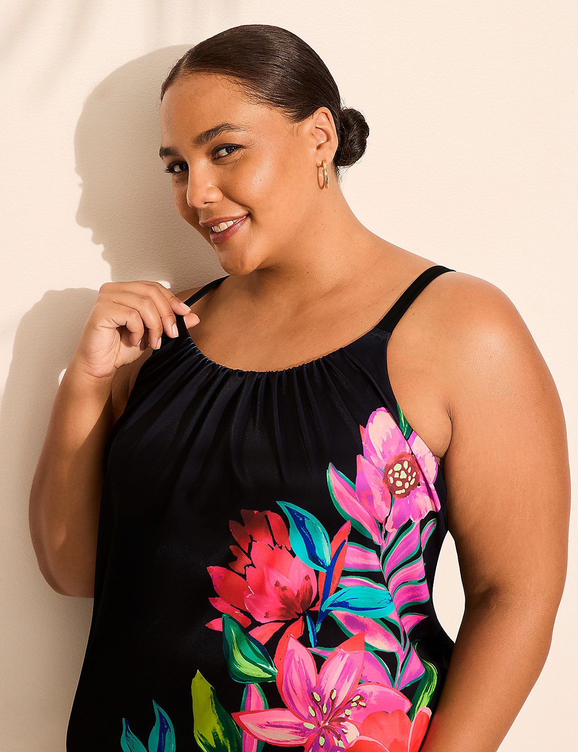 No-Wire Blouson Tankini Top Product Image 4