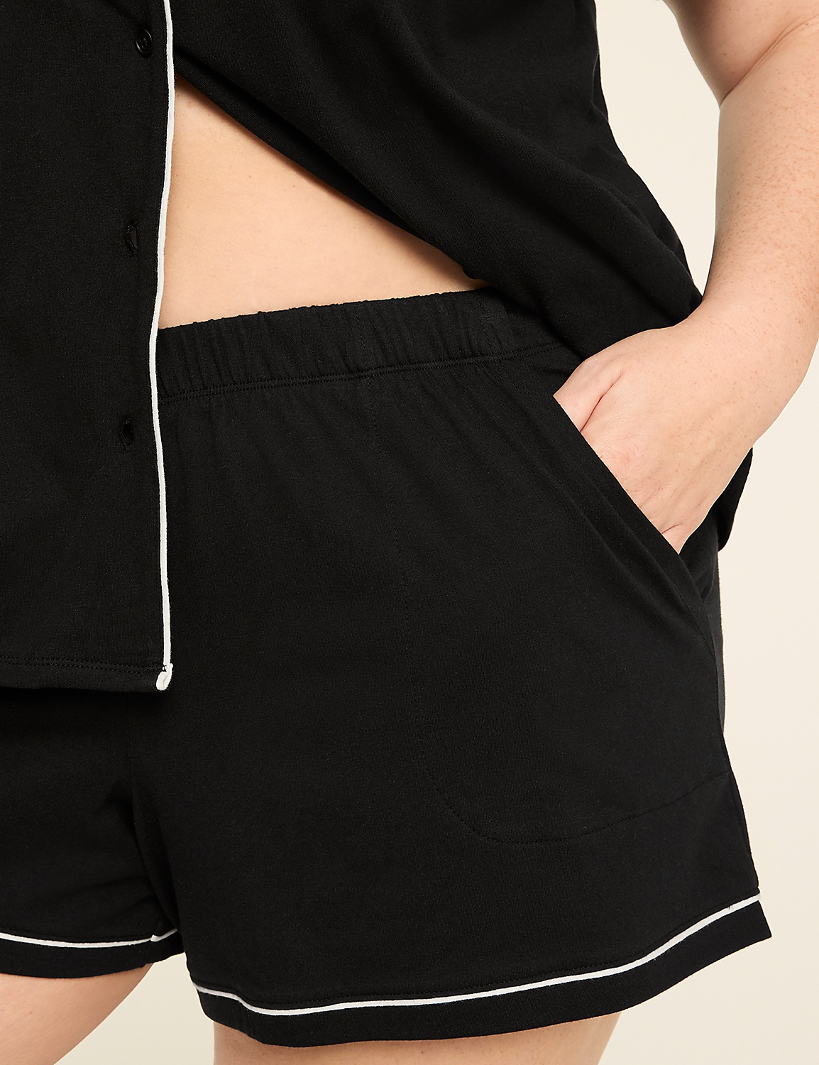 Comfy Cotton Notch-Neck Top & Short PJ Set Product Image 3