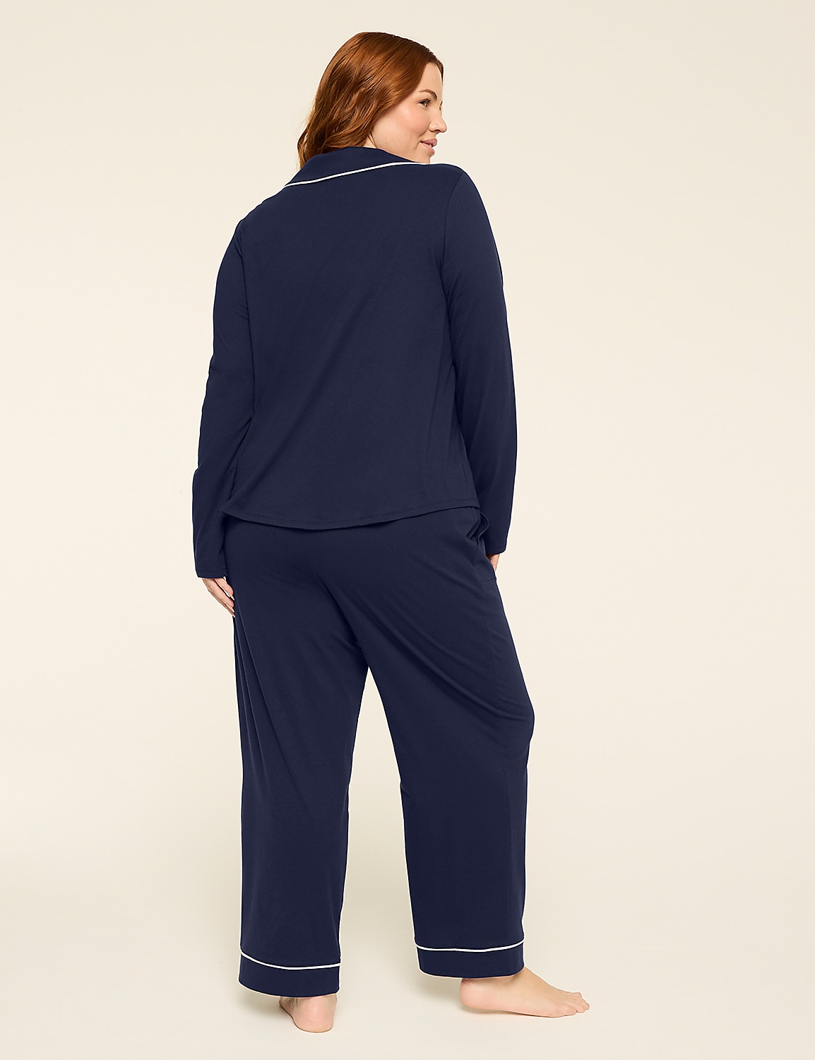Comfy Cotton Notch-Neck Top & Pant PJ Set Product Image 2