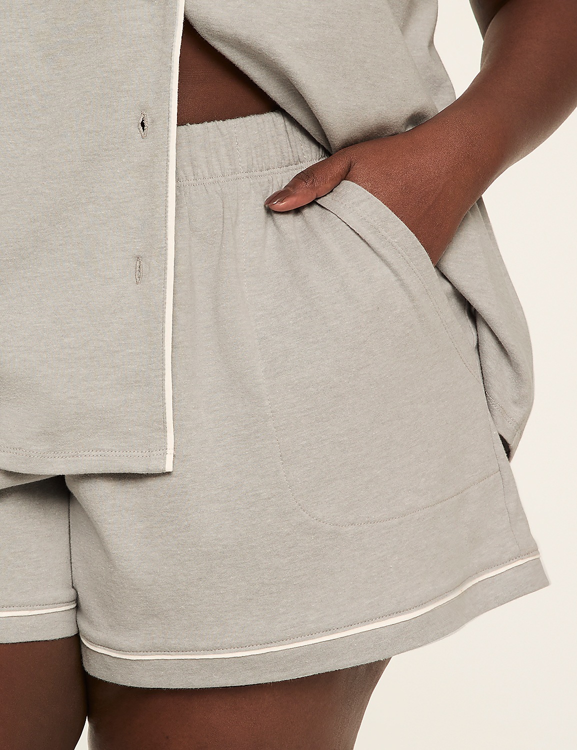 Comfy Cotton Notch-Neck Top & Short PJ Set Product Image 3