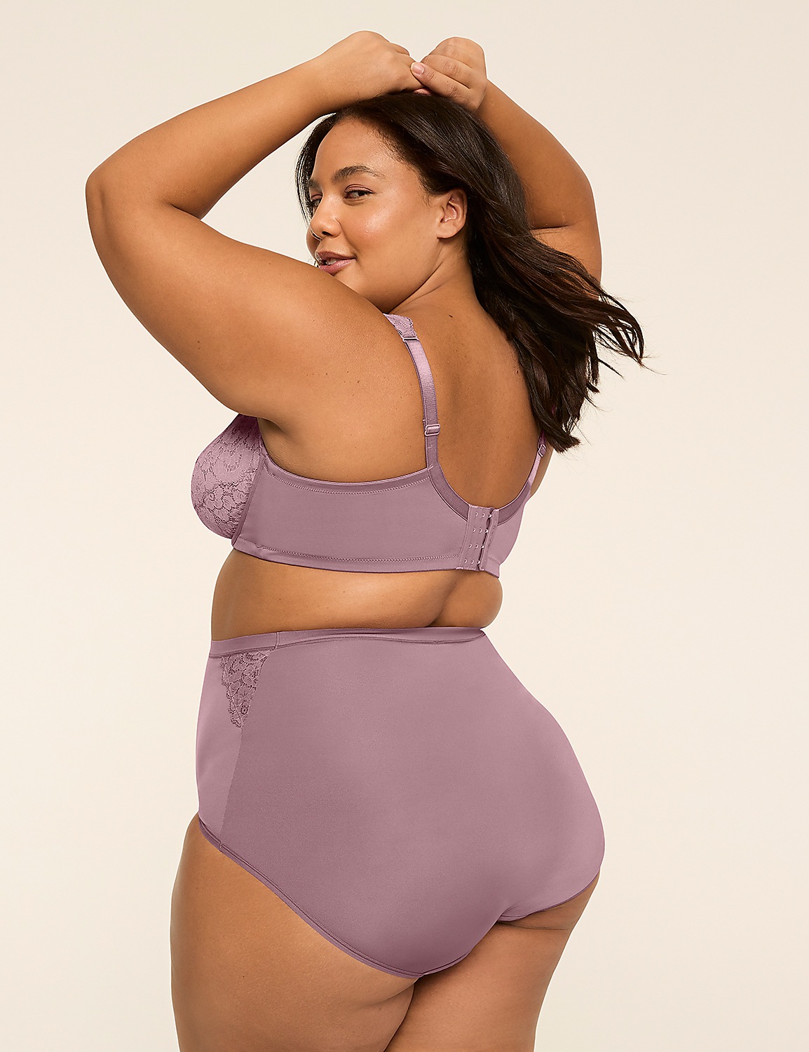 No-Show Lace-Trim High-Waist Brief Panty Product Image 3
