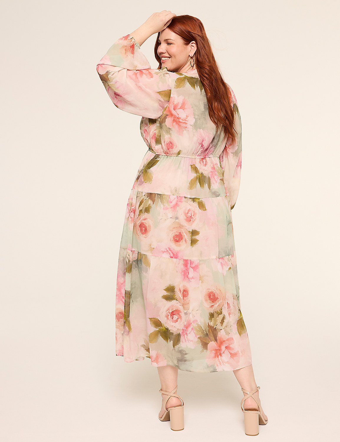 Long-Sleeve V-Neck Maxi Dress Product Image 2