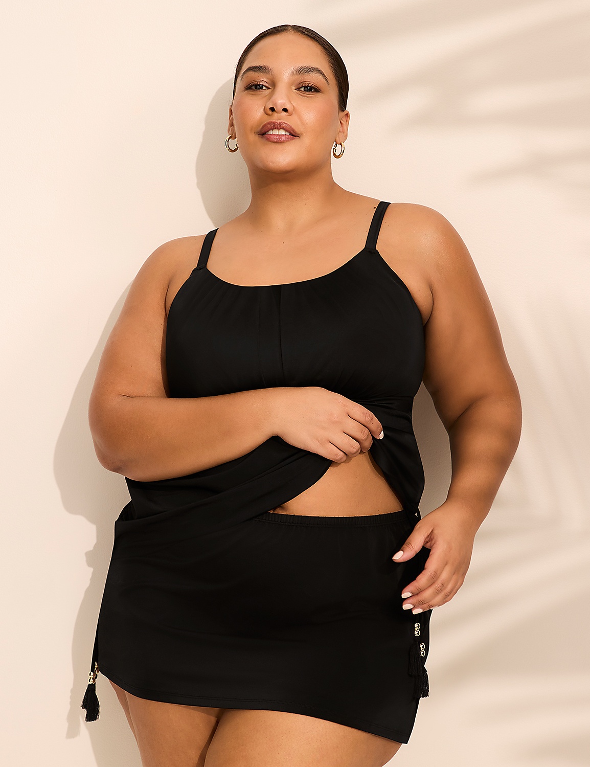 No-Wire Ruched Swim Tankini Top Product Image 5