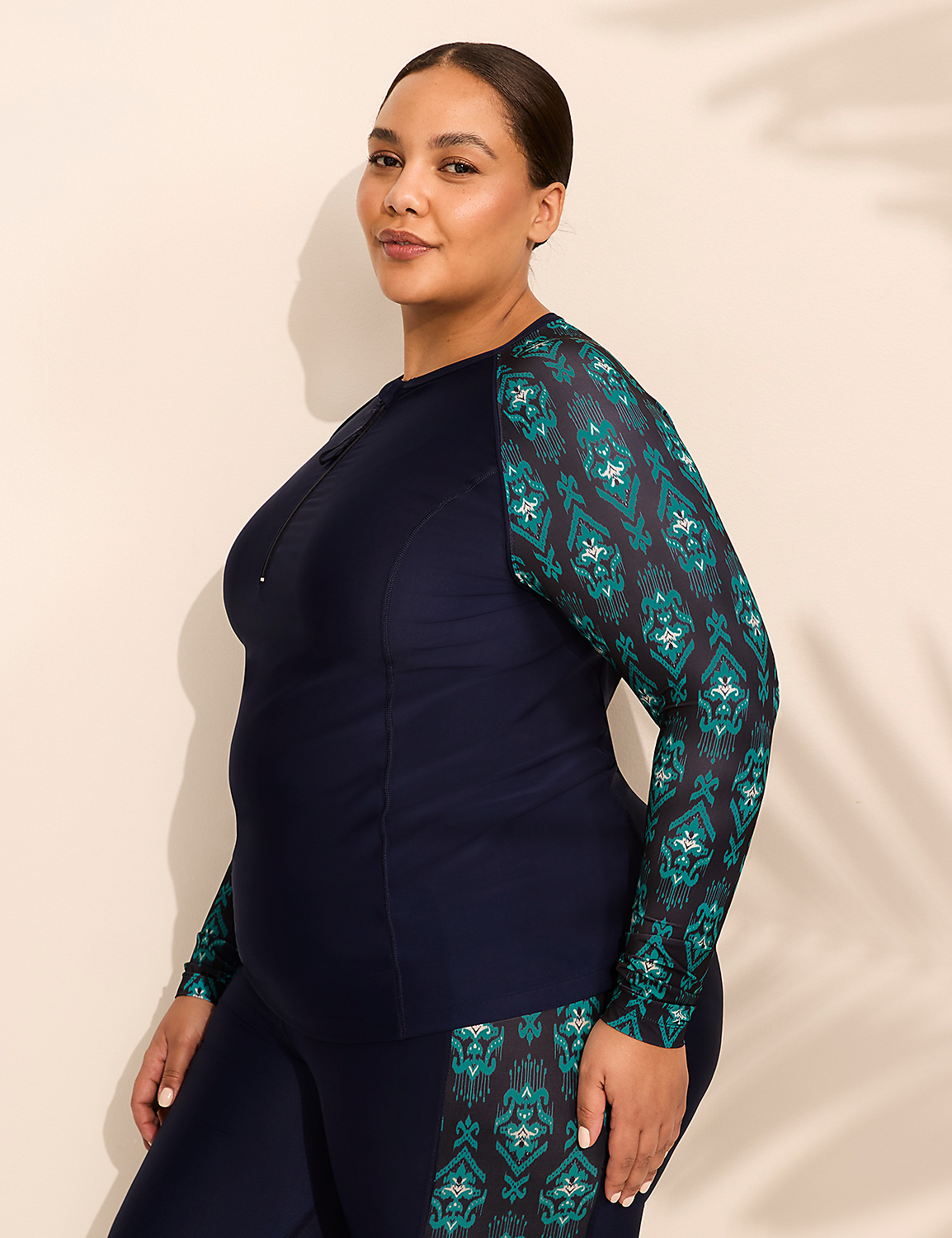 Quarter Zip Long-Sleeve Swim Rash Guard Product Image 3