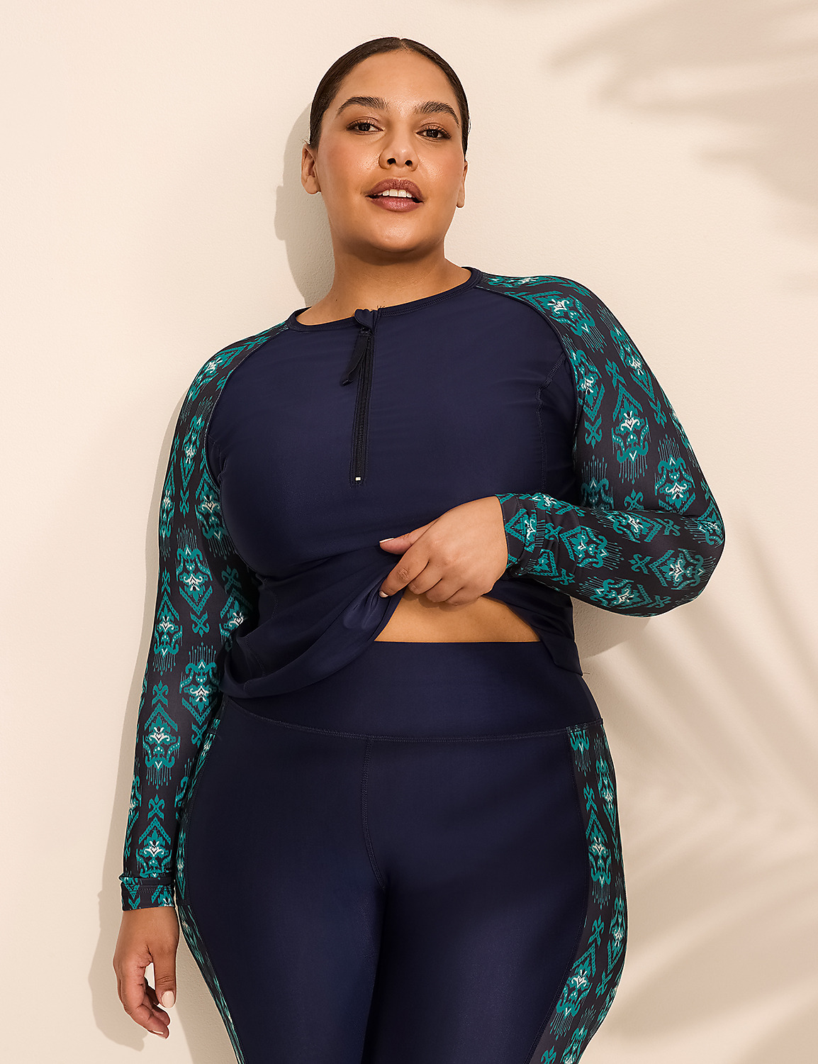 Quarter Zip Long-Sleeve Swim Rash Guard Product Image 5
