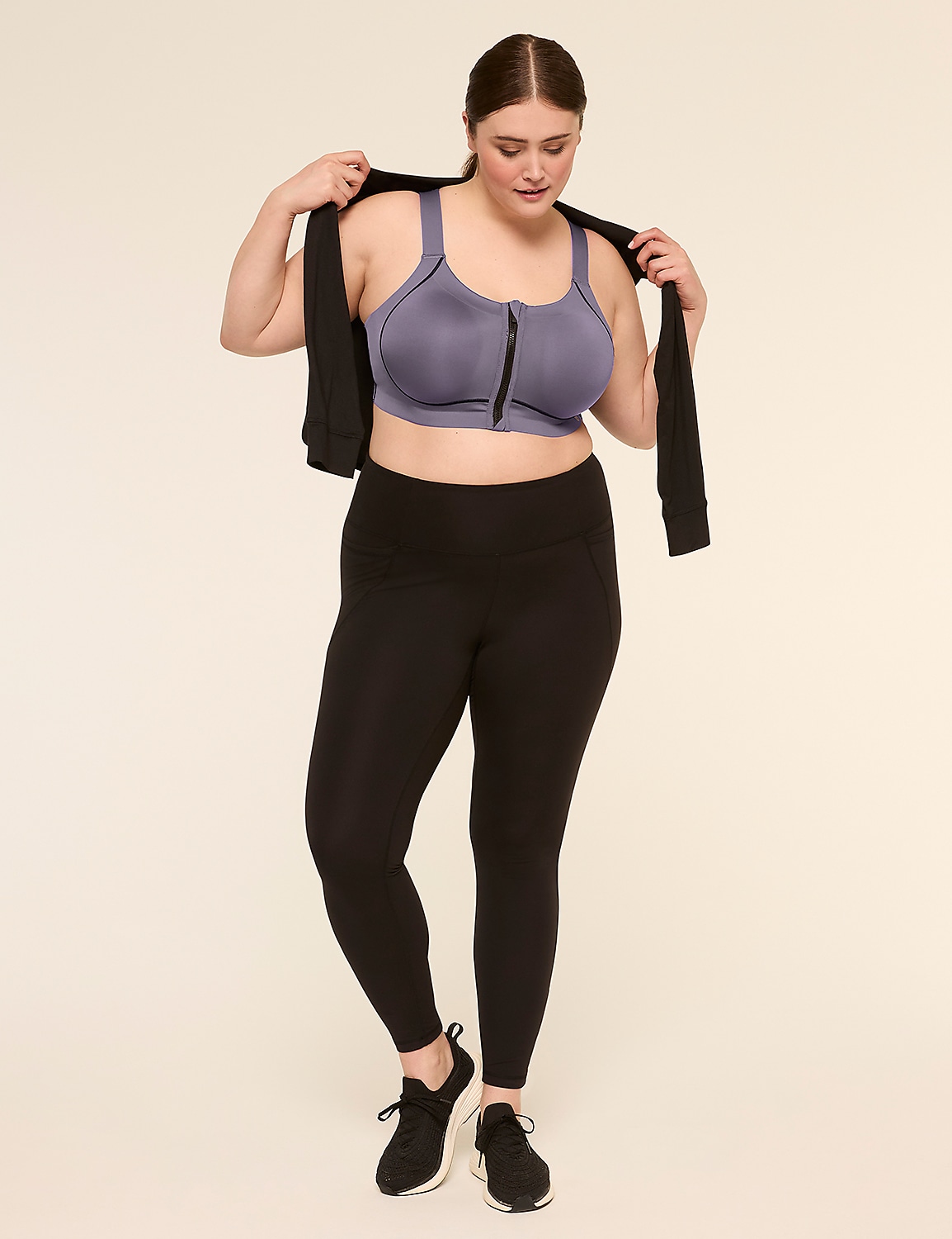 Cacique Max Support High-Impact Zip-Front Underwire Sports Bra Product Image 3