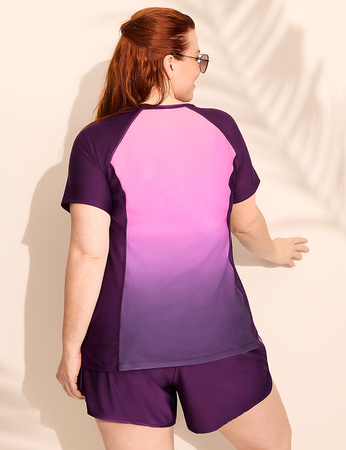 Ombre Quarter-Zip Short-Sleeve Rash Guard Product Image 2