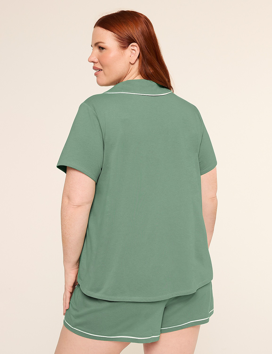 Comfy Cotton Notch-Neck Shirt & Short PJ Set Product Image 2