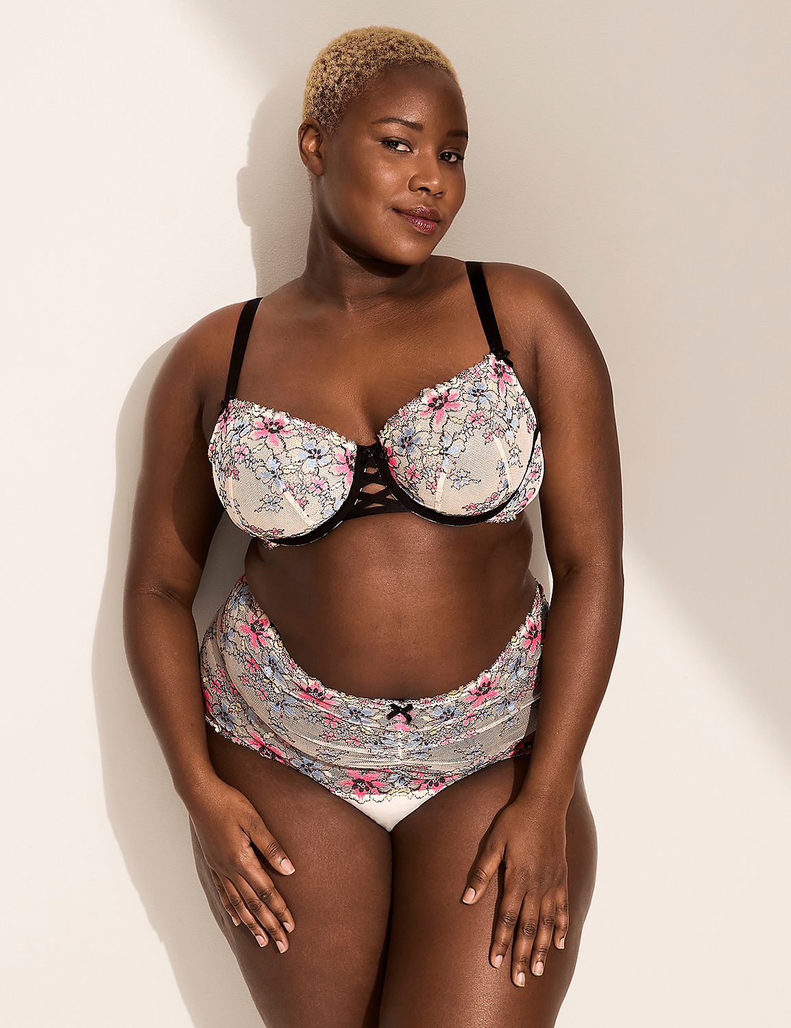 Unlined Floral Lace Balconette Bra Product Image 4