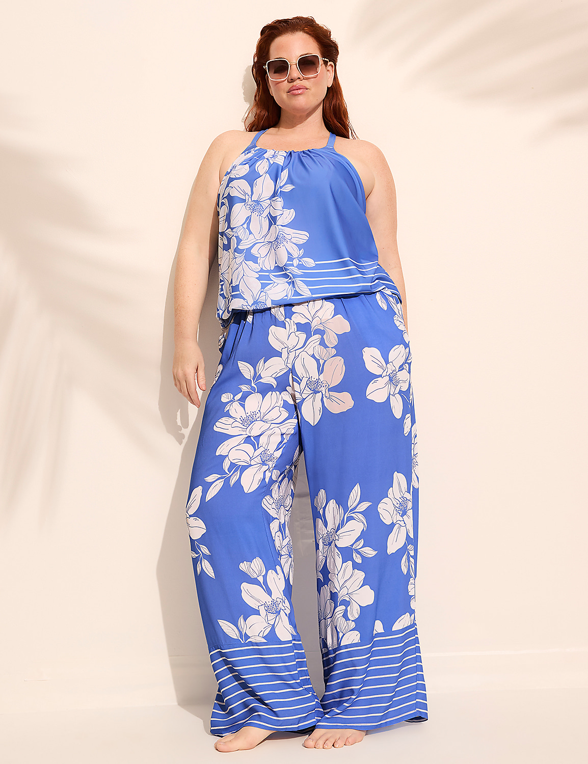 Border-Print Wide Leg Pant Cover-Up Product Image 4