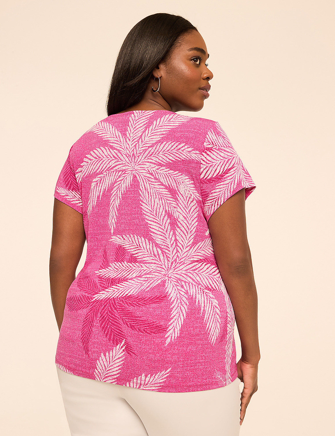 Swing Cap-Sleeve Pleat-Front Top Product Image 2