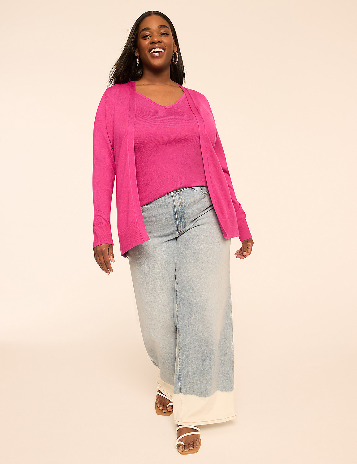 Modern Long-Sleeve Open-Front Cardigan Product Image 3