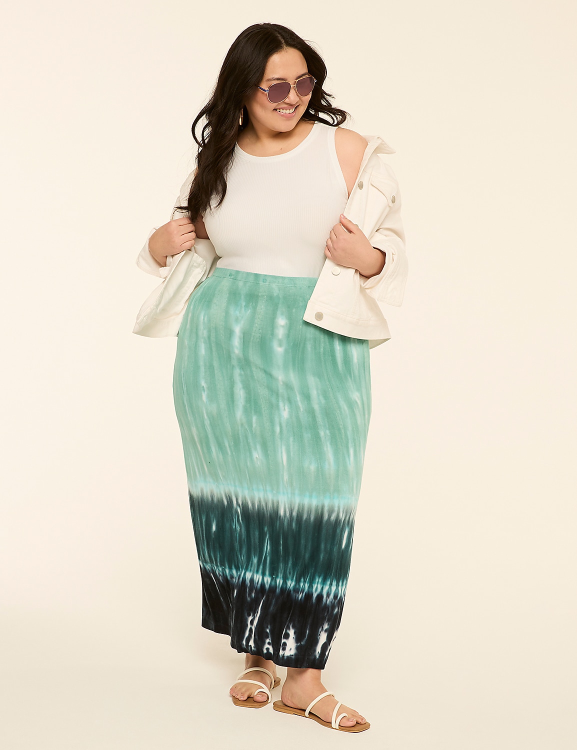 Pull-On Tie-Dye Midi Skirt Product Image 3