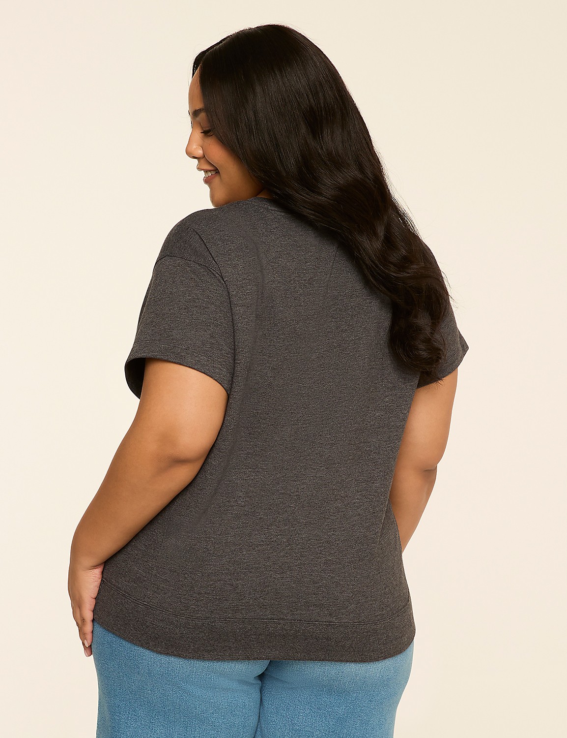 Short-Sleeve French Terry Sweatshirt Product Image 2