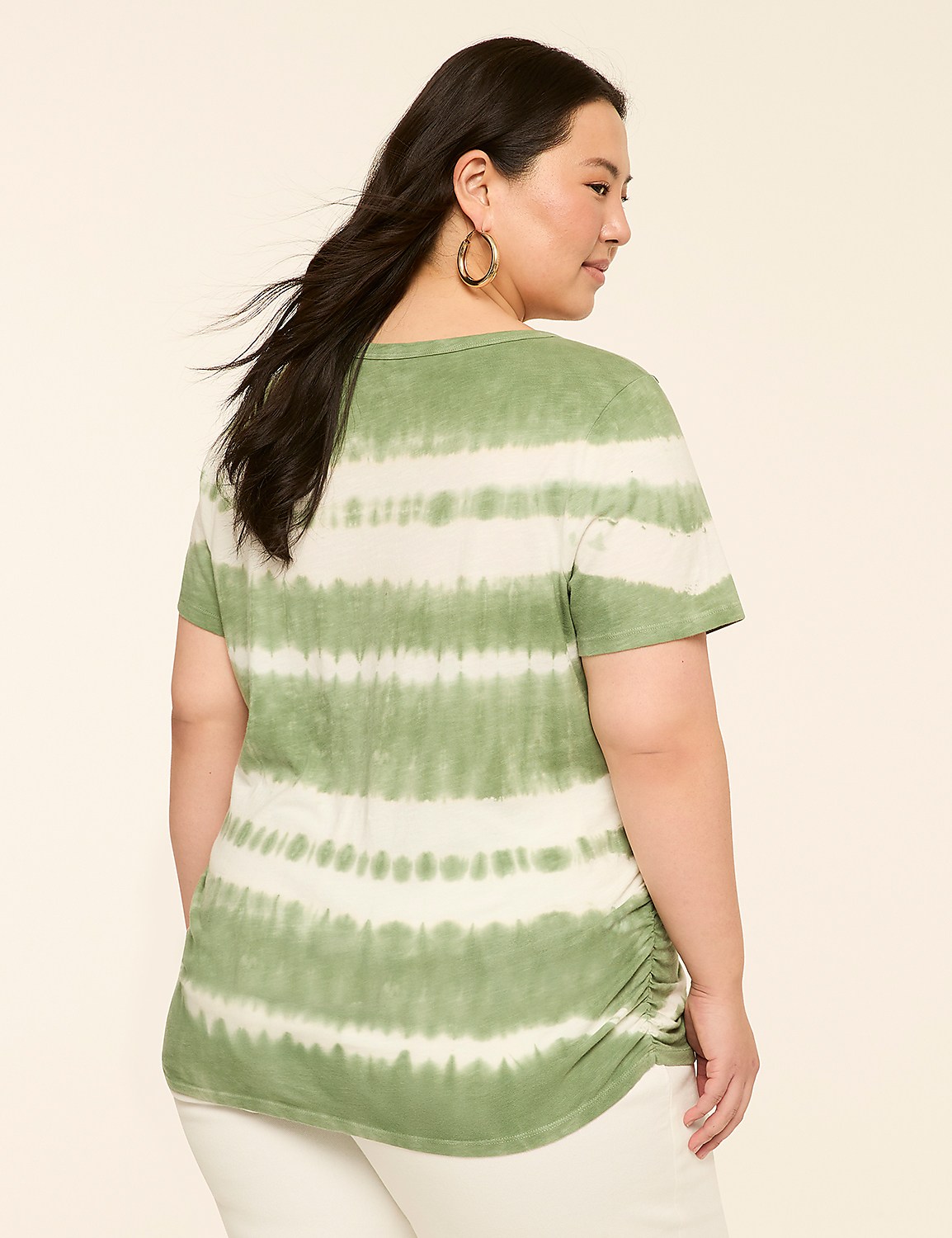 Short-Sleeve V-Neck Side-Ruched Tee Product Image 2