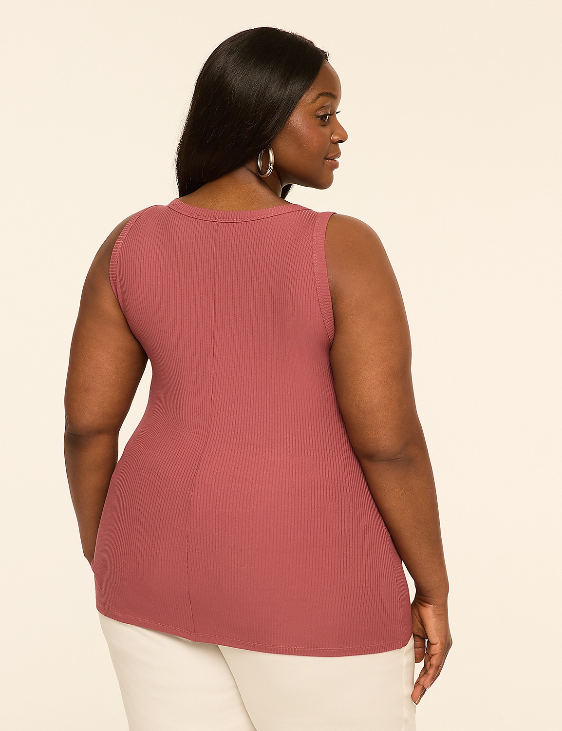 High-Neck Rib Tank Product Image 2