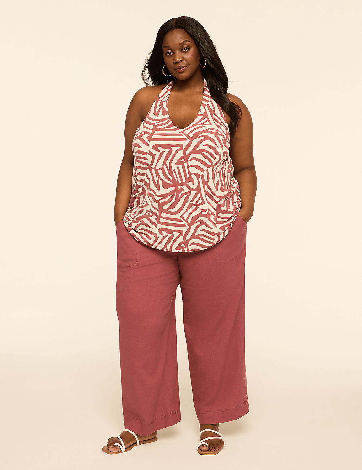 Tie-Neck Halter Top Product Image 3