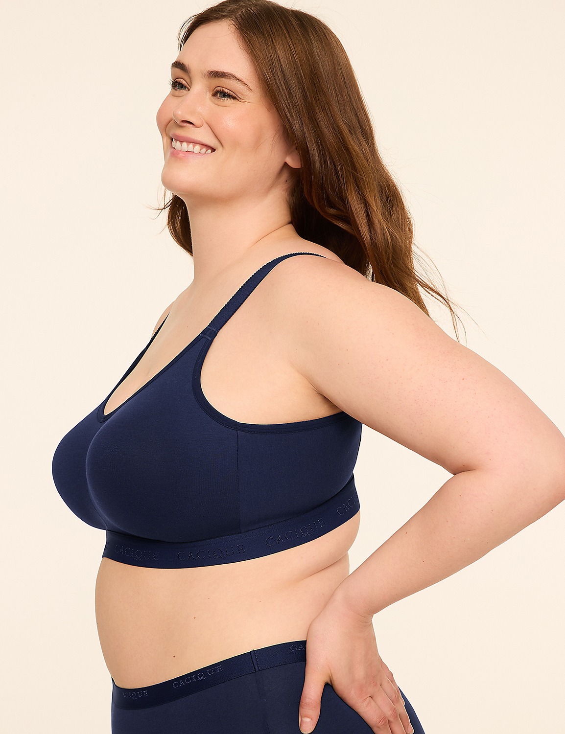 Cotton Scoop-Neck Unlined No-Wire Bra Product Image 3