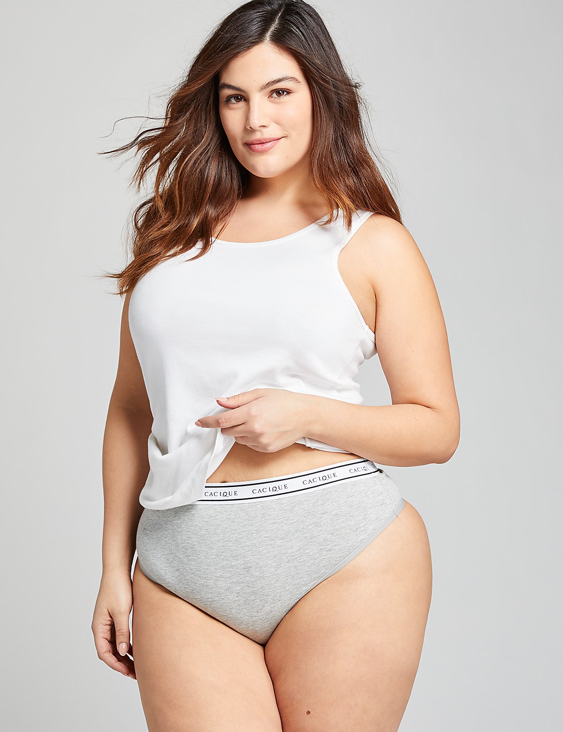 Cotton Thong Panty With Wide Waistband Product Image 1