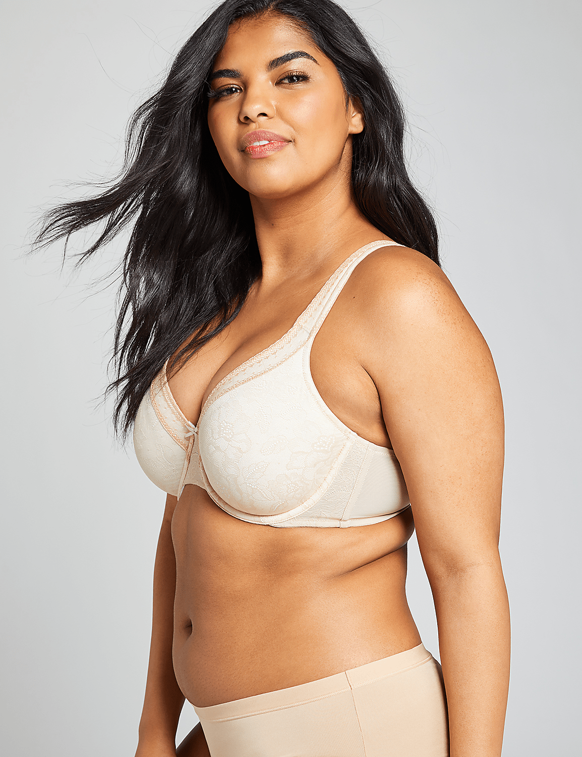Curve Icon&trade; Lace Unlined Full Coverage Bra Product Image 3